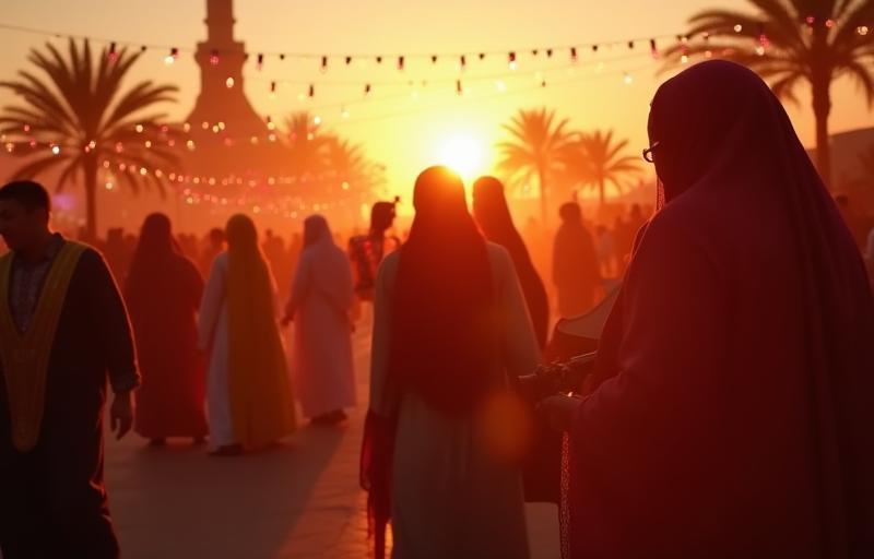 People enjoying a local cultural festival in the UAE