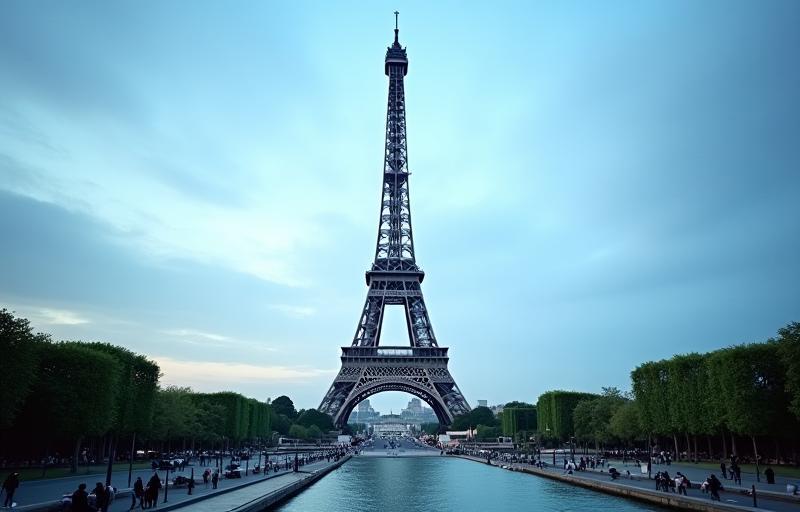 A famous global landmark, the Eiffel Tower in Paris
