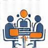 Icon representing people meeting for MICE services